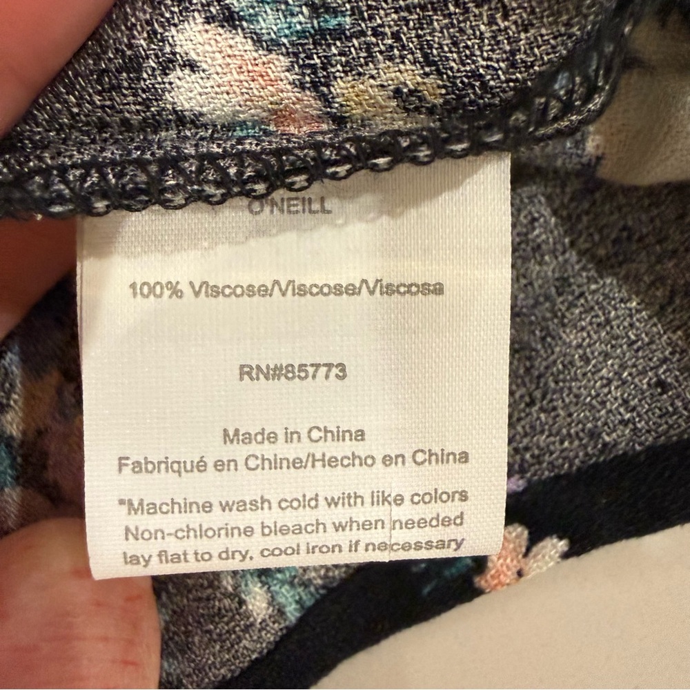 O’Neill NWT Alta Midi Floral Open Back Dress Women’s Small Black/Multi Romantic - Picture 10 of 14